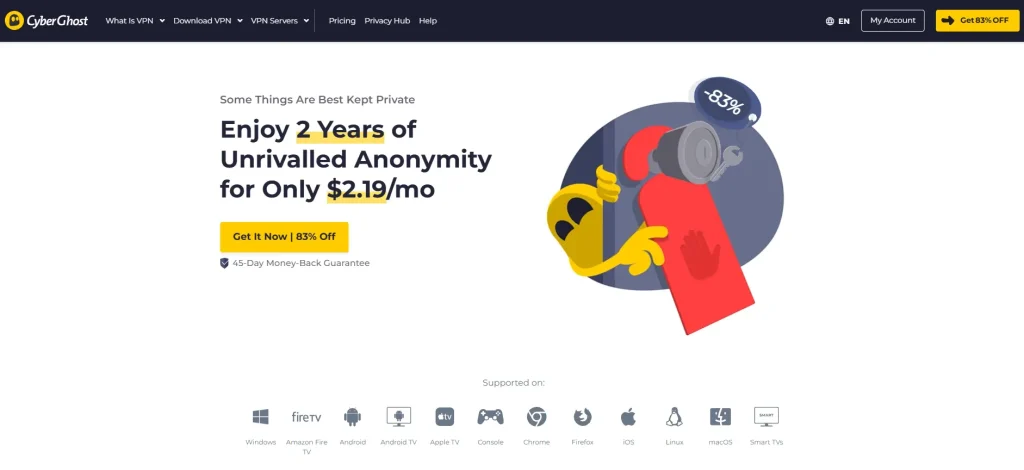 CyberGhost (Best for Ease of Use)