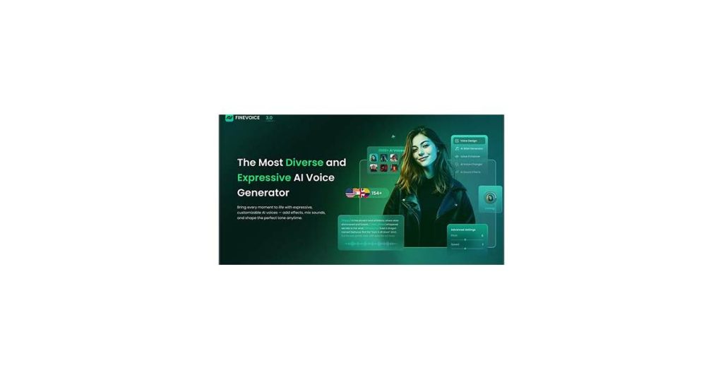 A person using AI voice creation software on a laptop
