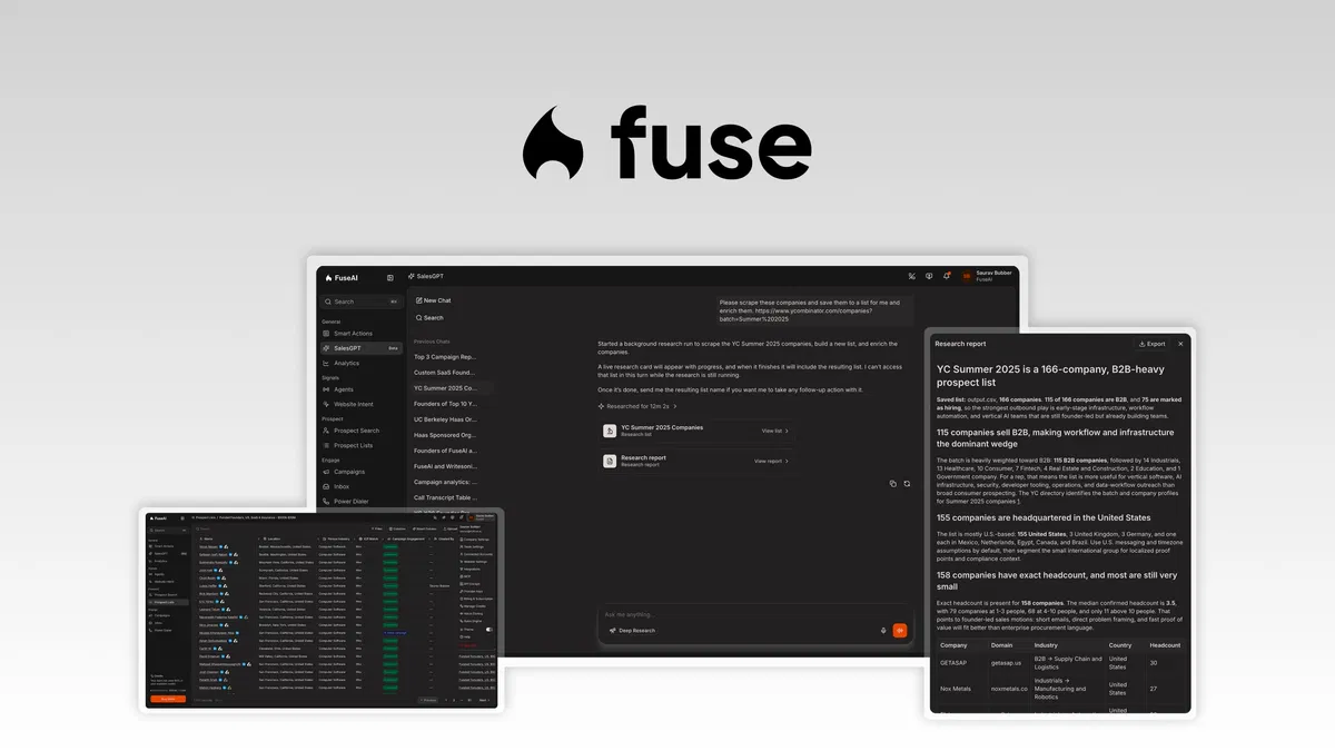 Fuse AI Unify B2B prospecting, email and LinkedIn outreach, and buying signals in one agentic AI platform