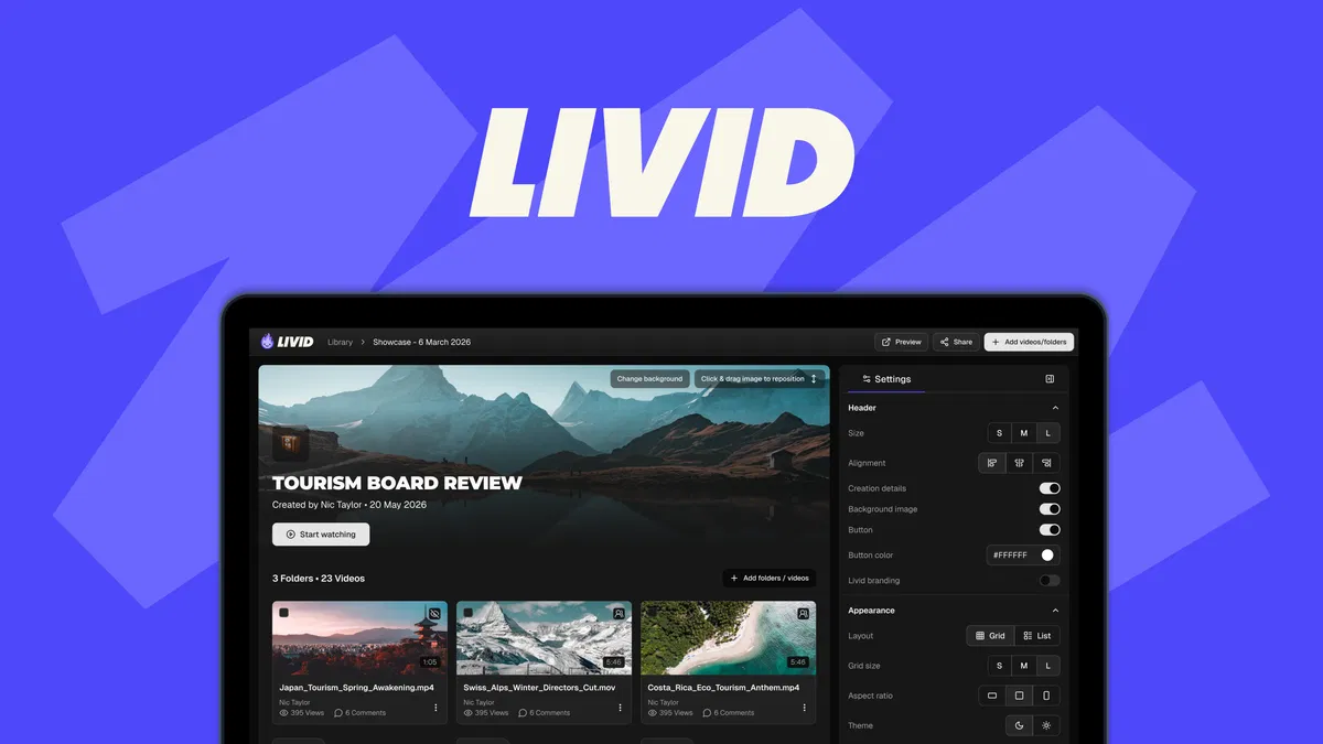 Livid Customize your video player, migrate from Vimeo, and host ad-free with full sharing controls