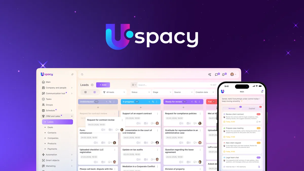 Uspacy Combine CRM, tasks, and team chat with AI that turns messages, calls, and emails into action