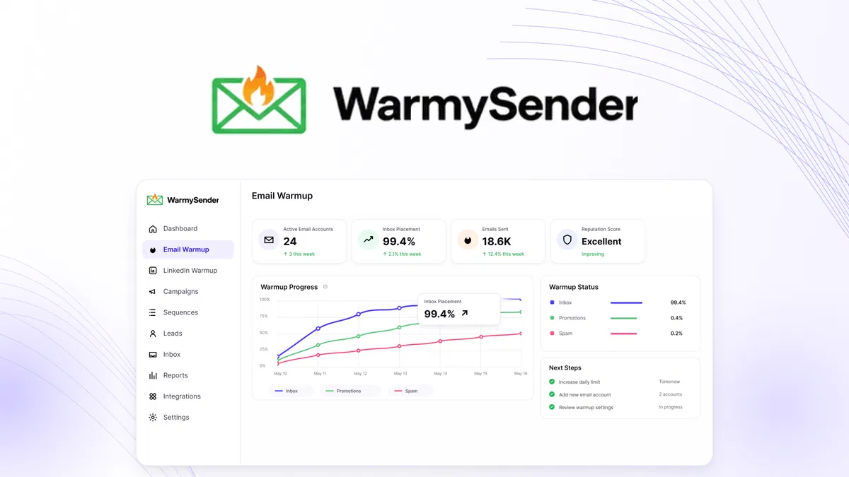 WarmySender Run cold email sequences backed by a 200M-contact B2B database, built-in warmup, and Bounce Shield