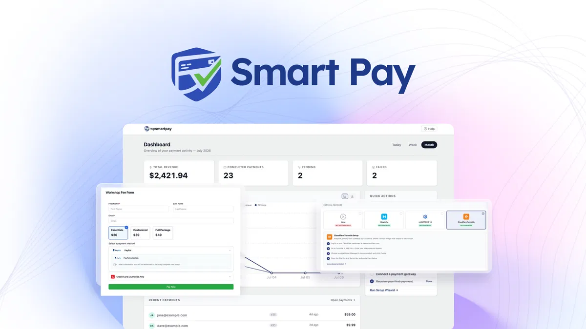 WPSmartPay Create no-code payment forms for one-time, recurring, and donation payments on WordPress