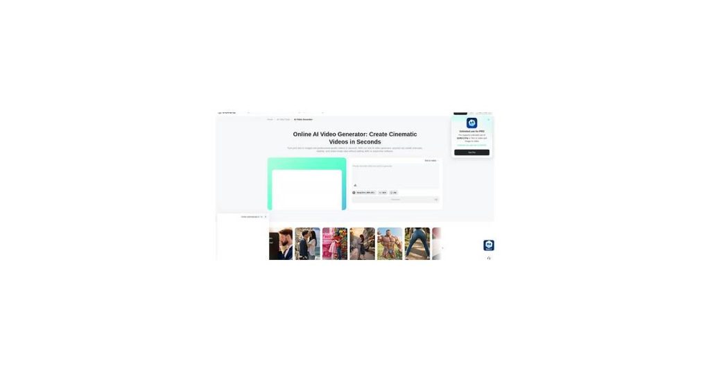 A modern AI video generator tool with editing options on screen
