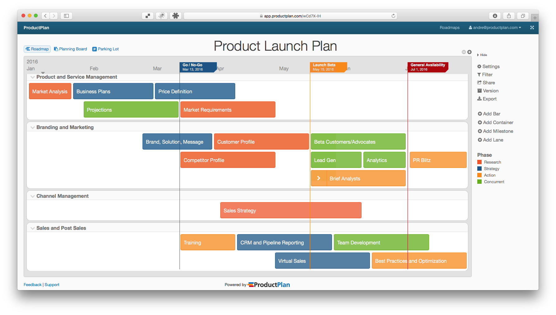 Launch calendar